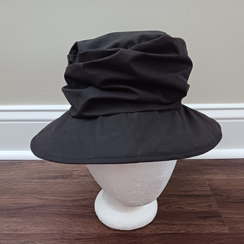 Barbour Black Gathered Bucket Hat